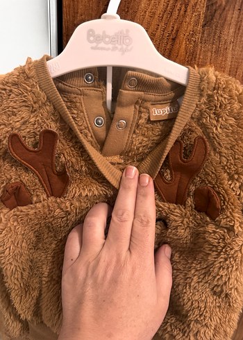 Kahverengi Erkek Çocuk Kürklü Sweatshirt - Görsel 4