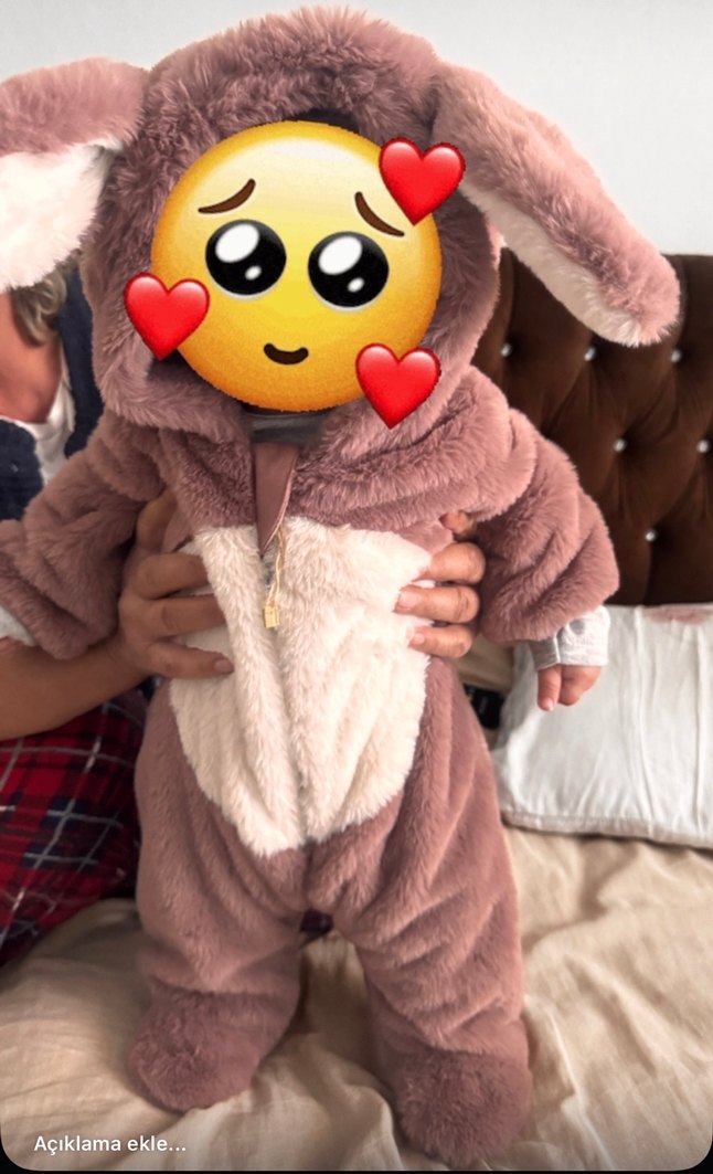 Bebek Kahverengi Kürklü Tulum - Görsel 2