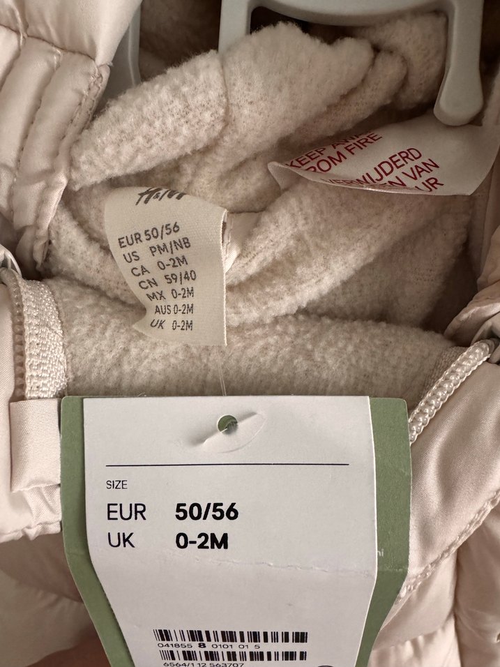 Beyaz Bebek Tulumu, Fermuarlı, Boğazlı Yaka - Görsel 2