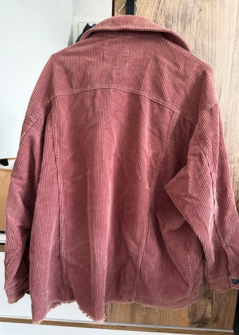 Zara Düğmeli Pembe Kadife Midi Ceket - Görsel 3