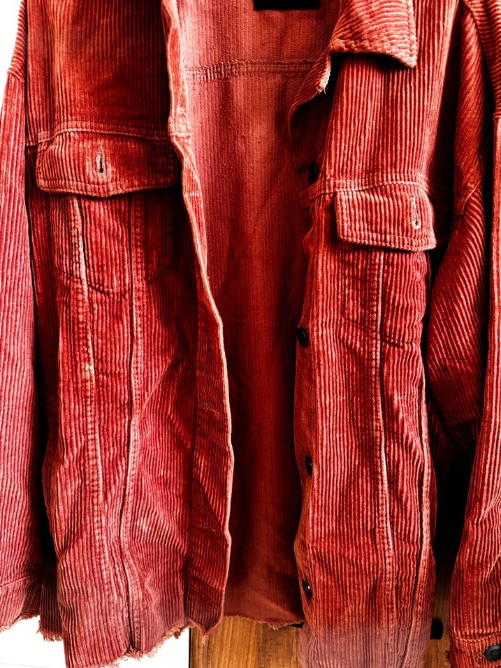 Zara Düğmeli Pembe Kadife Midi Ceket - Görsel 4