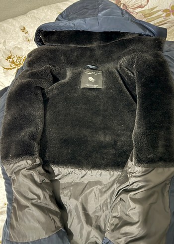 Zara koyu mavi Kapüşonlu Kadın Kışlık Mont - Görsel 2