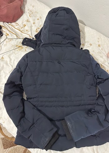 Zara koyu mavi Kapüşonlu Kadın Kışlık Mont - Görsel 3