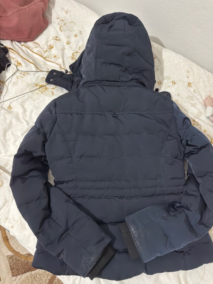 Zara koyu mavi Kapüşonlu Kadın Kışlık Mont - Görsel 3