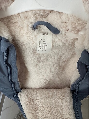 Yenidoğan Beden mavi Renk H&M marka bebek kar tulumu etiketli