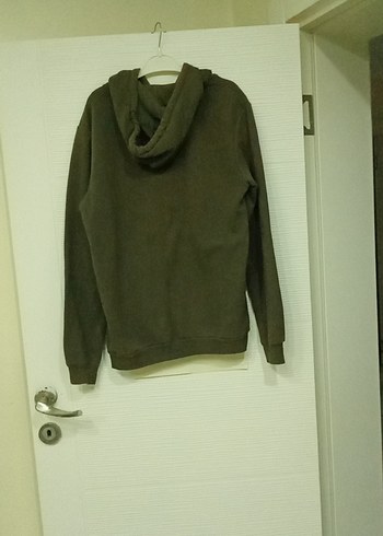 Koton Kapüşonlu ve Baskılı Kahverengi Erkek Sweatshirt