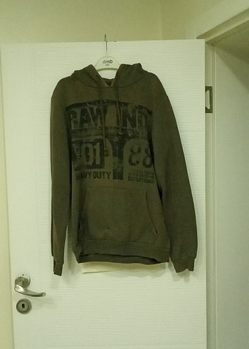 Kapüşonlu ve Baskılı Kahverengi Erkek Sweatshirt