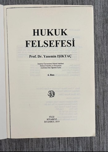 Hukuk Felsefesi Kitabı - Yasemin Işıktaç