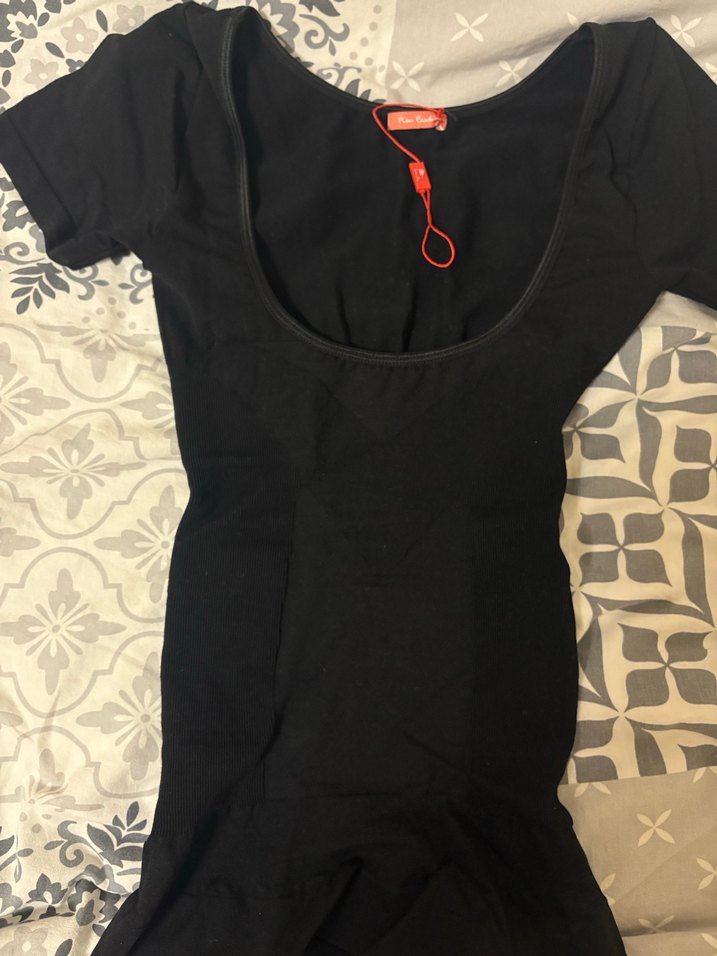 Siyah Bisiklet Yakalı Dar Kesim korse body - Görsel 3