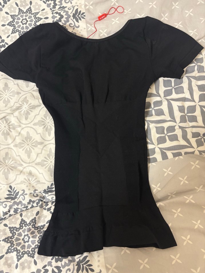 Siyah Bisiklet Yakalı Dar Kesim korse body - Görsel 5