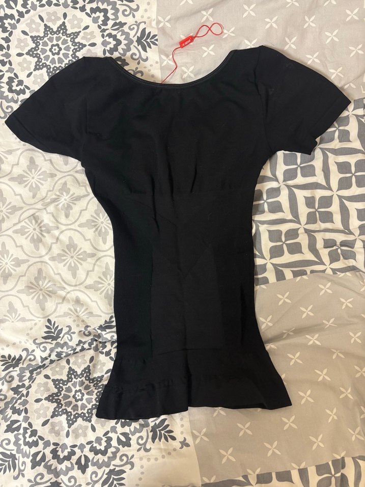 Siyah Bisiklet Yakalı Dar Kesim korse body - Görsel 4