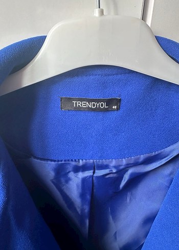 Mavi Kemerli Midi Kadın Kaban - Görsel 3