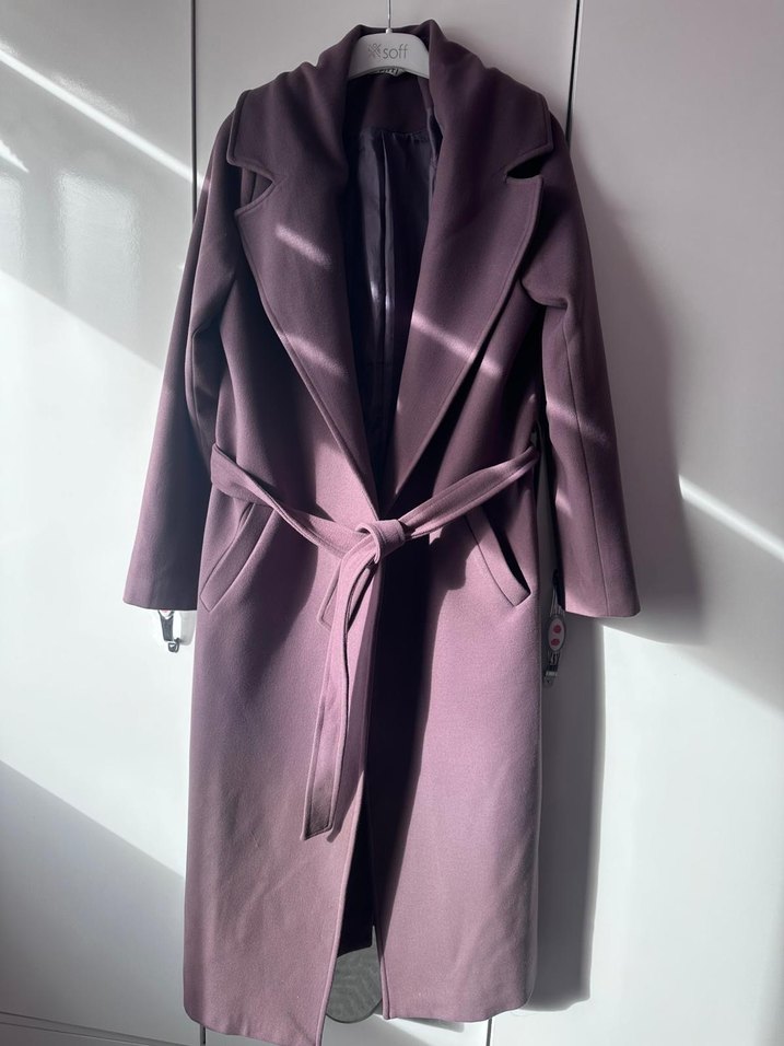 Mor Uzun Kadın Kaban - Görsel 2