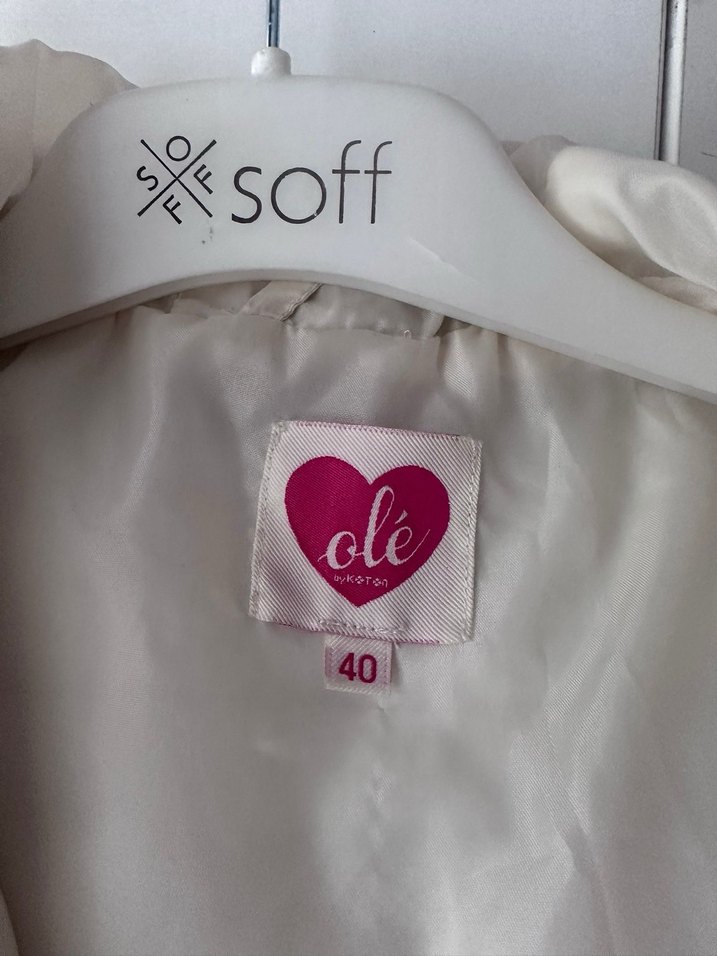 Kadın Koton Beyaz Kürk Detaylı Mont - Görsel 2