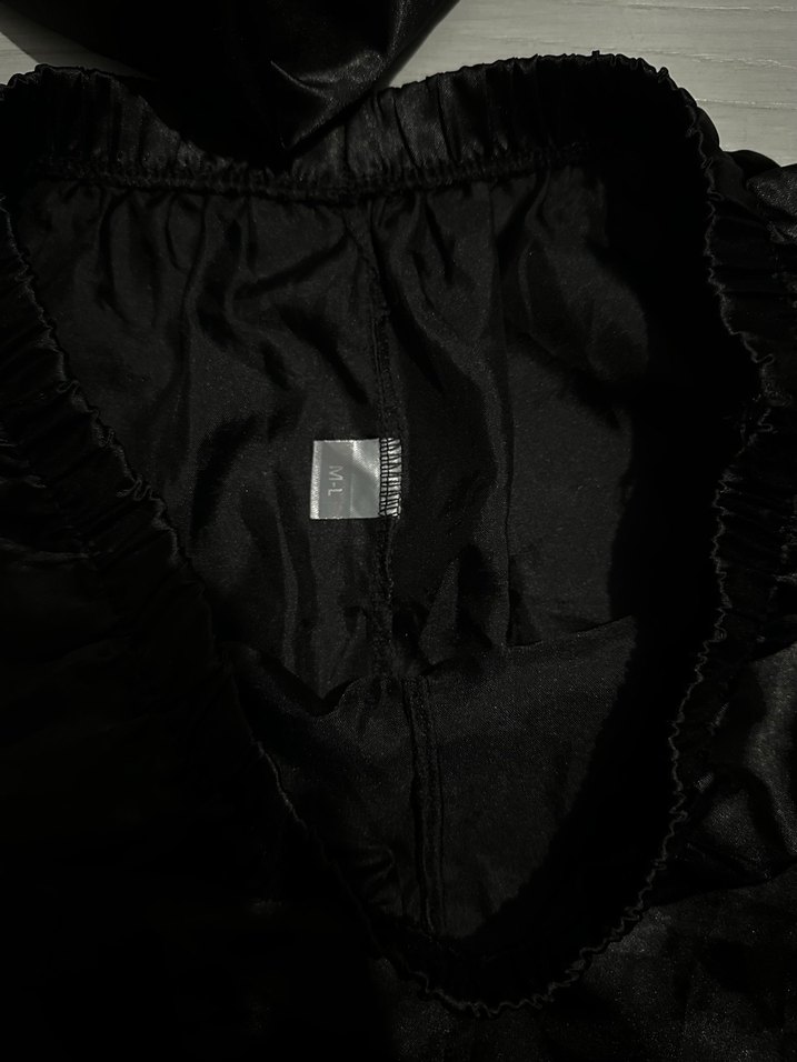 Siyah Askılı Mini Gotik Kadın Pijama Takımı - Görsel 2