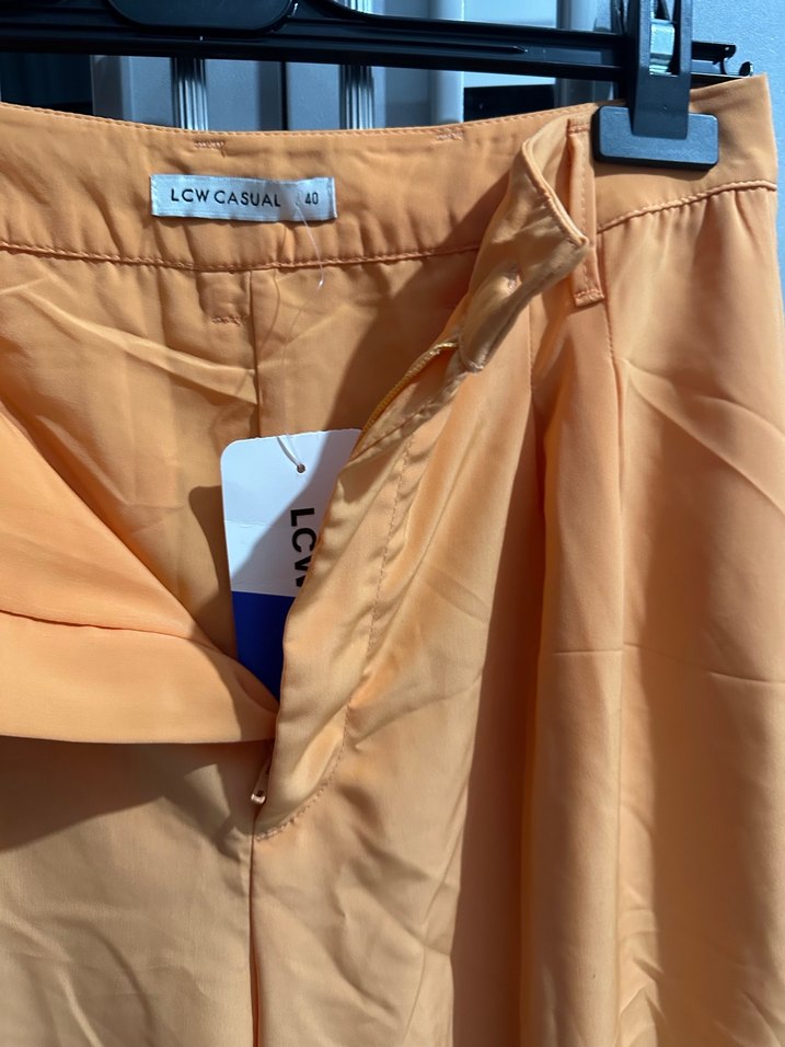 Turncu Düğmeli Kadın Pantolon - Görsel 2