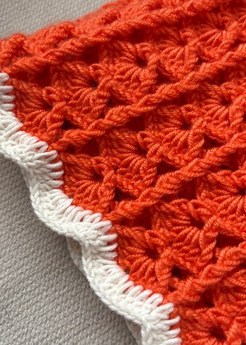 Turuncu Örgü Kız Elbisesi - Görsel 3