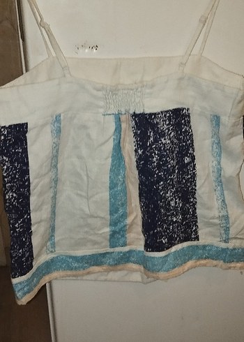 Bohem Mavi Baskılı Kadın bluz - Görsel 4