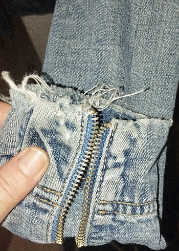 Gri Kadın Denim Ceket, Düğmeli, İnce Kesim - Görsel 3