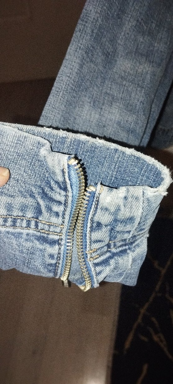 Gri Kadın Denim Ceket, Düğmeli, İnce Kesim - Görsel 2