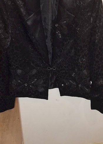 Yılan Desenli Siyah Deri Gotik Kadın Blazer - Görsel 5