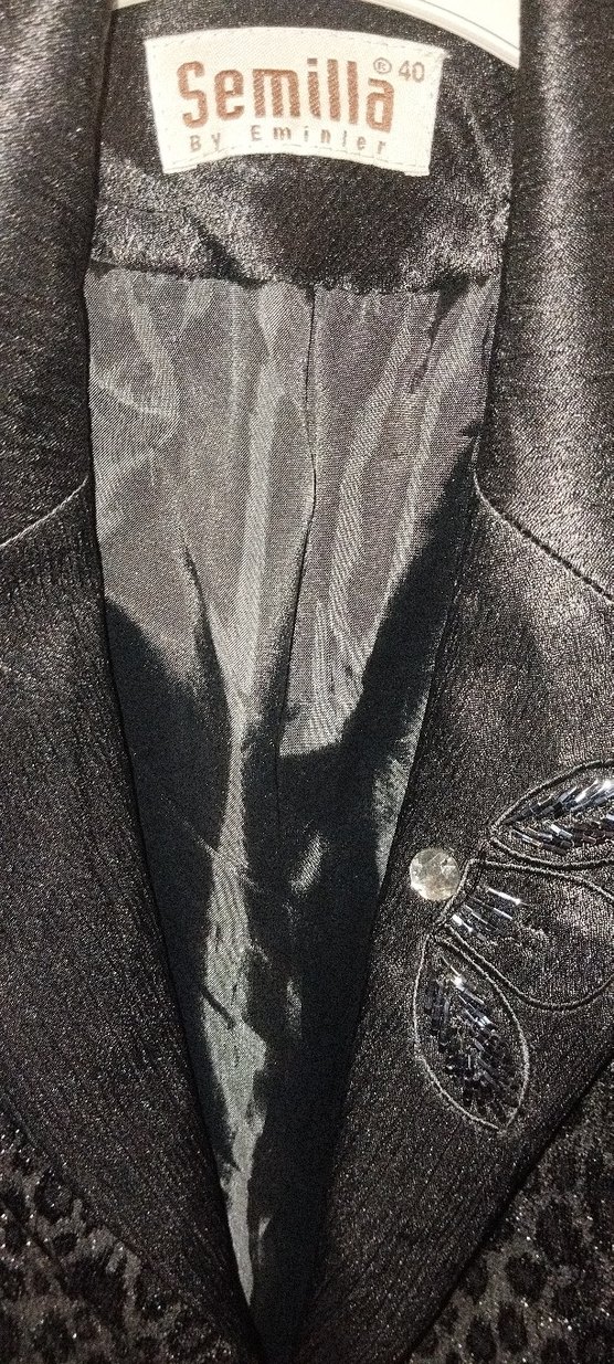 Yılan Desenli Siyah Deri Gotik Kadın Blazer - Görsel 4