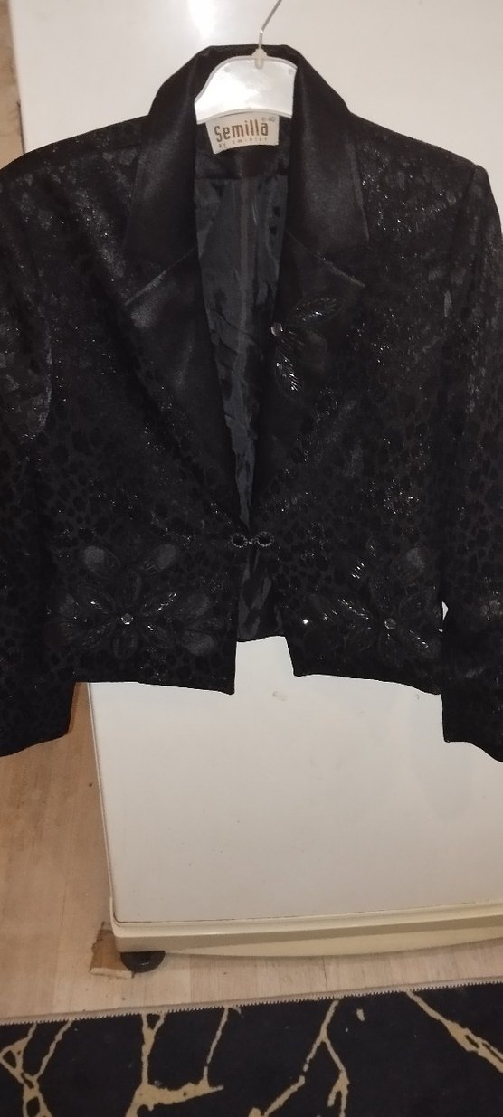 Yılan Desenli Siyah Deri Gotik Kadın Blazer - Görsel 5