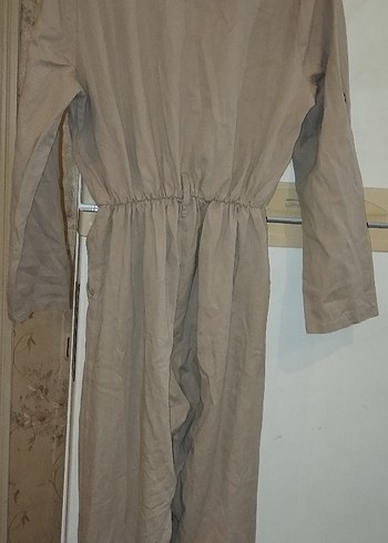 Kadın Bej Keten Uzun Tulum - Görsel 2