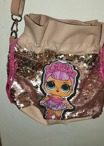 Pembe Parlak Pul Detaylı Kız Çanta - Görsel 2