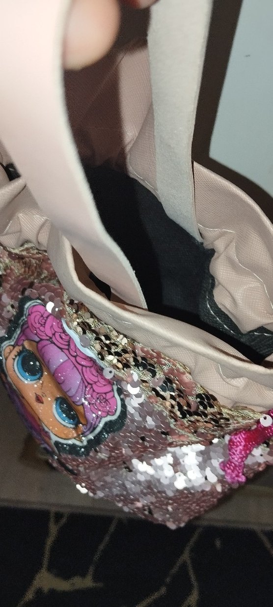 Pembe Parlak Pul Detaylı Kız Çanta - Görsel 3