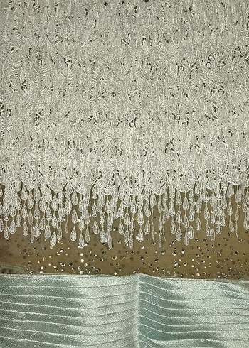 Bej Uzun Saten Dökümlü Bohem Etek - Görsel 6