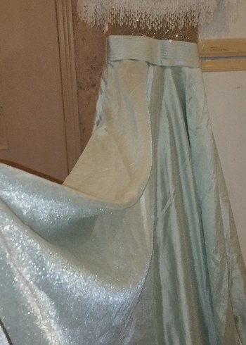 Bej Uzun Saten Dökümlü Bohem Etek - Görsel 5