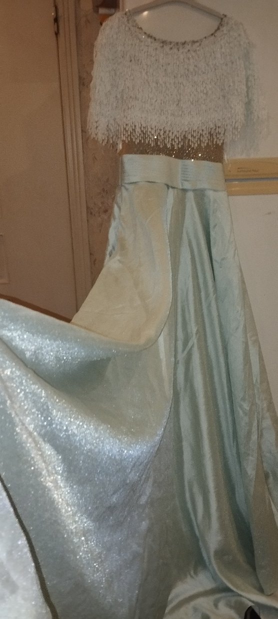 Bej Uzun Saten Dökümlü Bohem Etek - Görsel 5