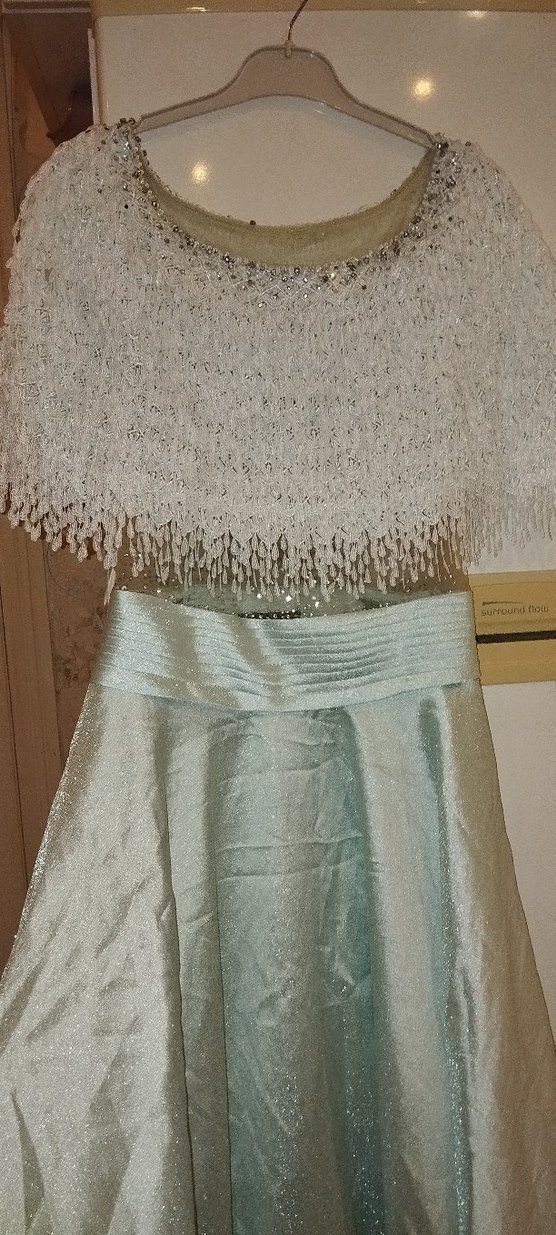 Bej Uzun Saten Dökümlü Bohem Etek - Görsel 2