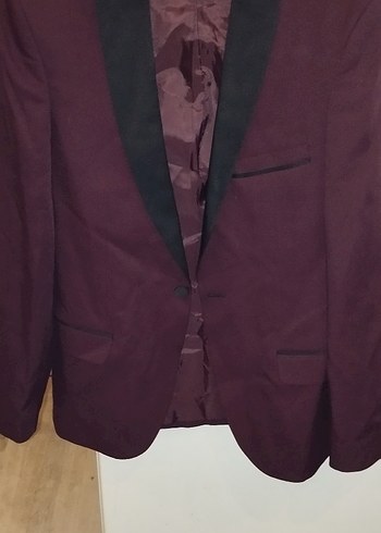 Bordo Erkek Takım Elbise, Klasik Kesim, Düğmeli - Görsel 2