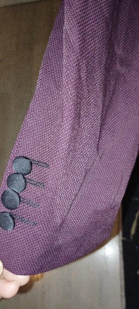 Bordo Erkek Takım Elbise, Klasik Kesim, Düğmeli - Görsel 5