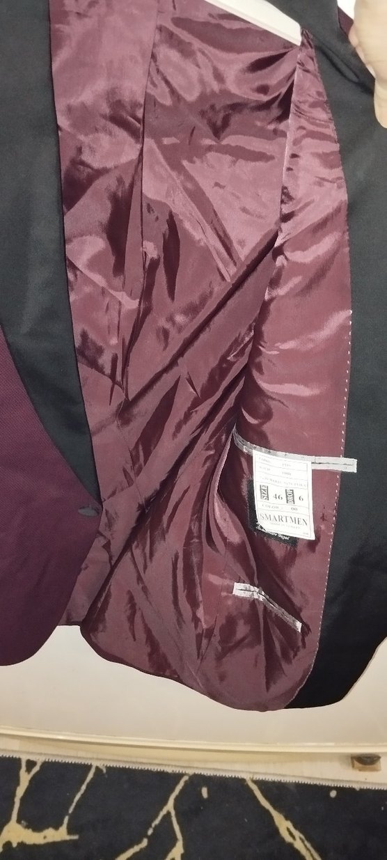 Bordo Erkek Takım Elbise, Klasik Kesim, Düğmeli - Görsel 3