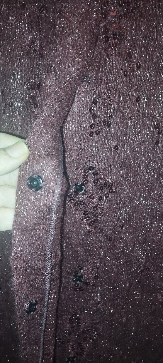 Kahverengi Simli Uzun Kollu Uzun Elbise - Görsel 3