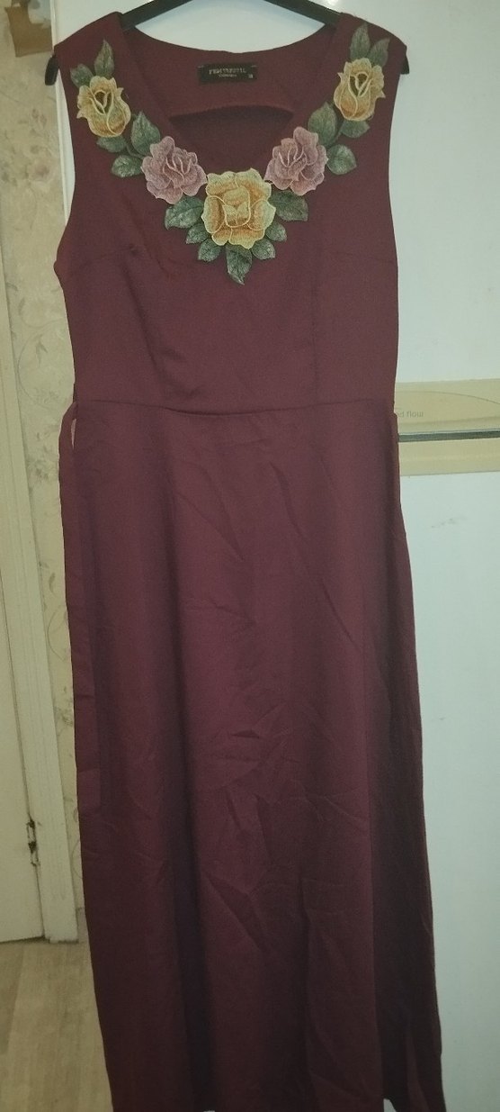 Gri Keten Kısa Kollu Fermuarlı Kadın elbise - Görsel 3