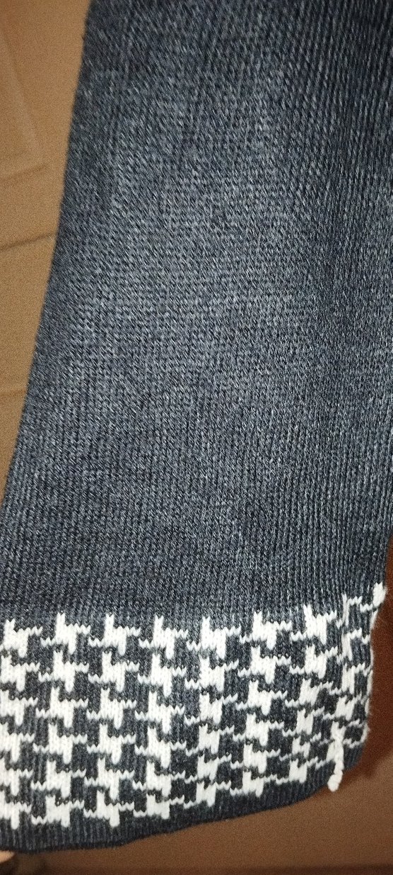 Kadın Siyah Desenli Uzun Triko Kaban - Görsel 5