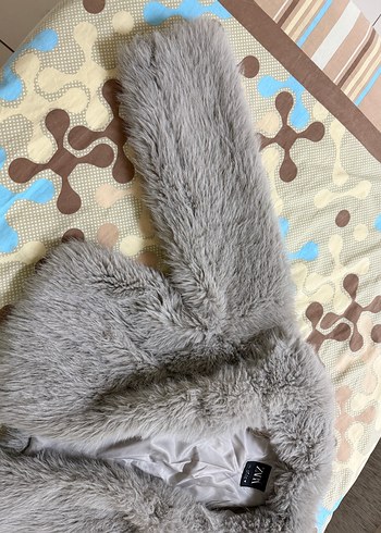 Zara Gri Suni Kürk Detaylı Midi Mont