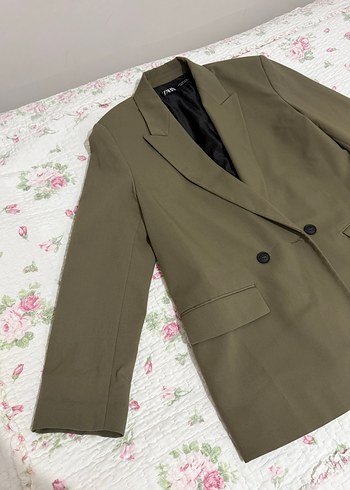 Bej Kadın Düğmeli Ofis Blazeri - Görsel 2