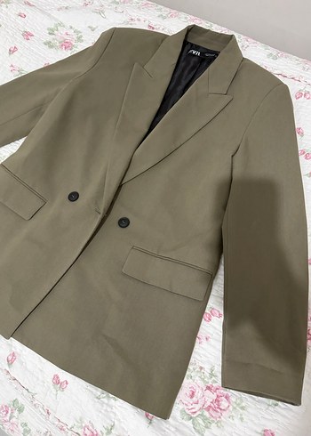 Bej Kadın Düğmeli Ofis Blazeri - Görsel 4