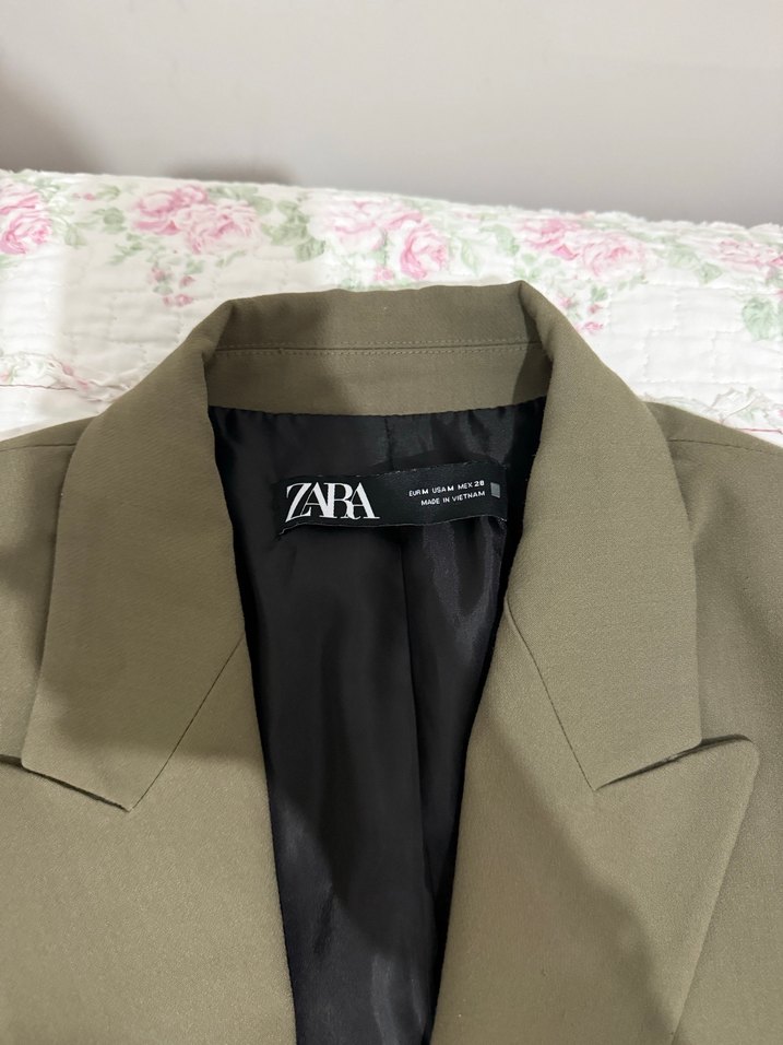 Bej Kadın Düğmeli Ofis Blazeri - Görsel 3