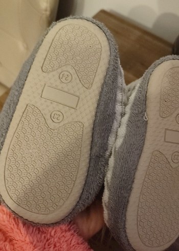 Kız Çocuk Bohem Gri Kürklü Ev Terliği - Görsel 2