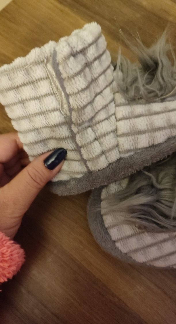 Kız Çocuk Bohem Gri Kürklü Ev Terliği - Görsel 3