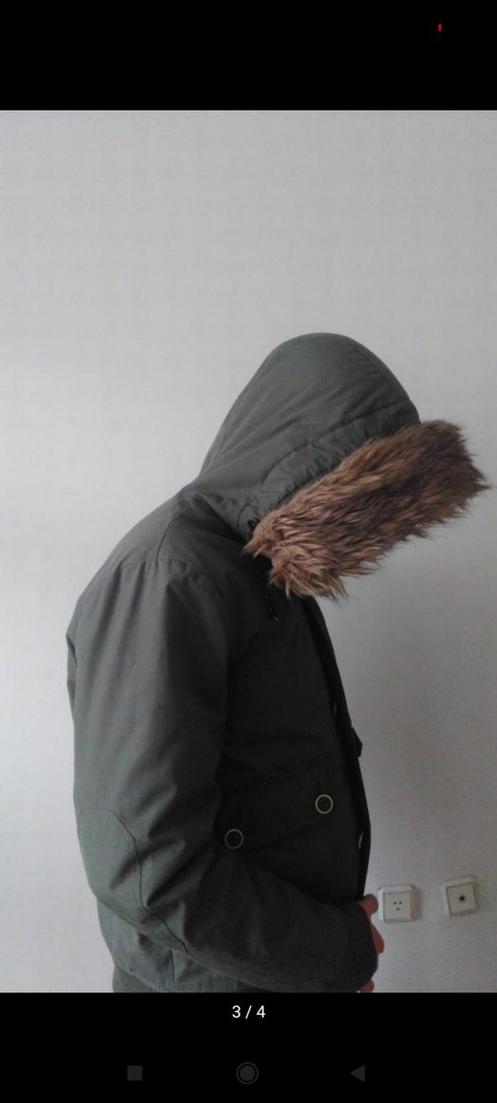 MAVİ Kürklü Kapüşonlu Erkek Mont - Görsel 3