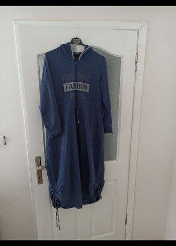 Lacivert Kadın Uzun Keten Tunik - Görsel 3