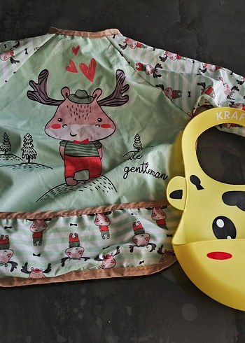 Sarı Leopar Desenli Bebek Önlüğü - Görsel 2