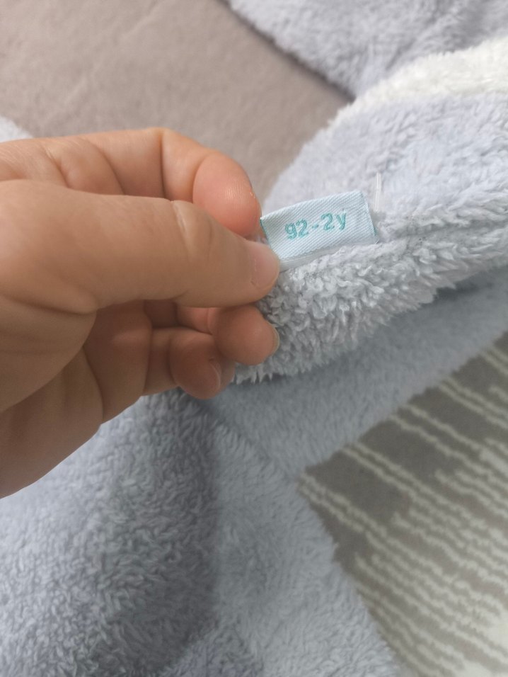 Kapüşonlu Gri Peluş ÇocukTulumu 2 yasa kadar olur - Görsel 2